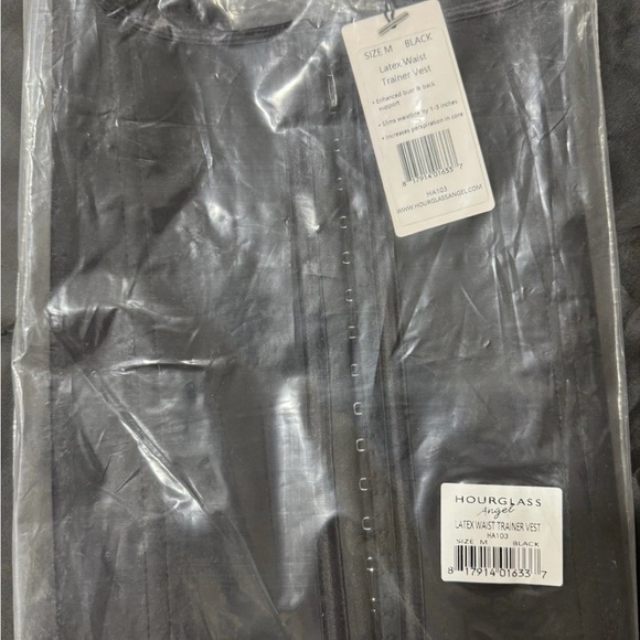 NWT, LATEX WAIST TRAINER VEST BY HOURGLASS ANGEL HA103, Size Medium, Black - Picture 4 of 9